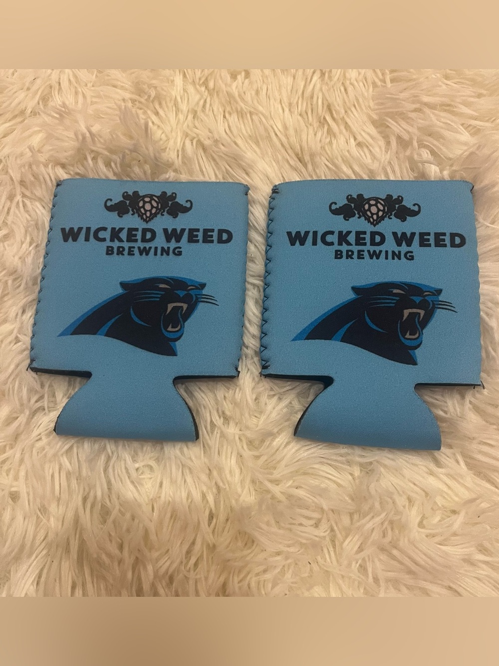 Carolina Panthers Can Koozies - set of 2 Blue